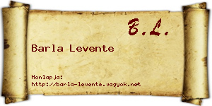 Barla Levente névjegykártya